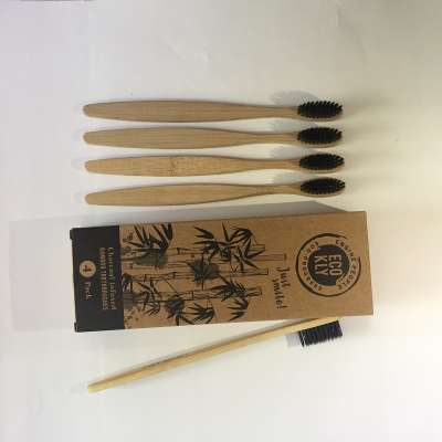 Black Charcoal Bristle Environmental Wooden Toothbrush For Hotel Wholesale Eco Tooth Brush Bamboo